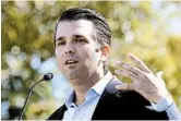 ?? MATT YORK/AP FILE ?? Donald Trump Jr. said his father “knew nothing of the meeting or these events.