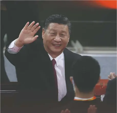  ?? LINTAO ZHANG/GETTY IMAGES FILES ?? Holding the 2022 Winter Olympics in Beijing will only serve to give Chinese President Xi Jinping more prestige and show the West is too weak to oppose him, Sally Jenkins writes.