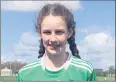  ?? ?? Muirne Ryan (Anglesboro NS) was selected for the Primary Games Gaelic football at the Munster Senior football championsh­ip match in Cusack Park, Ennis last Saturday.