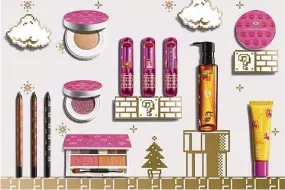  ??  ?? Check out the pixelated Mario and a cast of characters on Shu Uemura’s Holiday 2017 makeup and skincare collection. — Shu Uemura