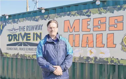  ?? DAVE STEWART/THE GUARDIAN ?? Paul Arsenault of Albany and a business partner have opened the Runway Drive In in Slemon Park. They have given it a military feel in honour of the fact it used to be a Canadian Forces base.