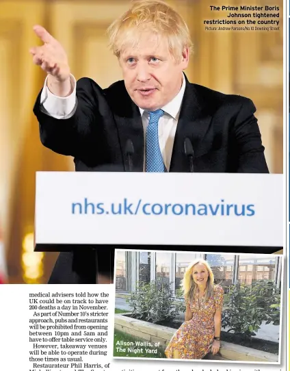  ?? Picture: Andrew Parsons/no 10 Downing Street ?? The Prime Minister Boris Johnson tightened restrictio­ns on the country