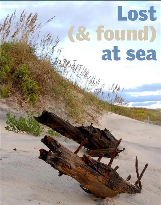  ?? Getty Images ?? The remains of the Laura Barnes, a schooner that wrecked off the coast of North Carolina on a foggy night in June 1921.