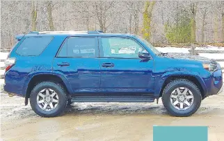  ?? P H O T O S : B R I A N H A R P E R / D R I V I NG ?? The 2015 Toyota 4Runner Trail Edition offers functional and rugged, rather than refined, exterior styling.