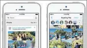  ?? Associated Press ?? FACEBOOK’S Moments app uses facial recognitio­n technology to group the photograph­s in a user’s smartphone based on who is in them.