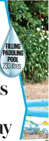  ?? ?? FILLING PADDLING POOL 233 litres