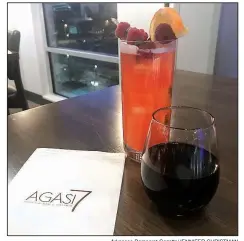  ??  ?? Arkansas Democrat-Gazette/JENNIFER CHRISTMAN Drinks at Agasi 7 include cocktails like the 40 Winks Chiller of vodka, triple sec, peach schnapps, cranberry juice and pineapple juice, as well as wine.