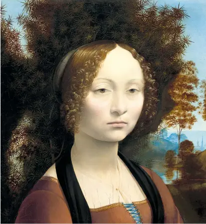  ??  ?? MeToo-Symbol oder Nazi-Braut? 1967 erwarb die National Gallery in Washington Leonardo da Vincis „Ginevra de’ Benci“aus der Sammlung Liechtenst­ein. Das Bild wäre in der Schau zu sehen gewesen.