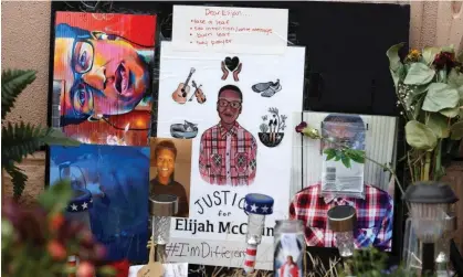  ?? Photograph: David Zalubowski/AP ?? A memorial near where Elijah McClain was stopped by police while walking home in Aurora, Colorado, on 3 July 2020.