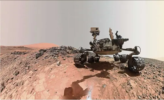  ?? — Photos: Nasa ?? Curiosity, which has been exploring Gale Crater since it landed on Mars, has previously dug up signs of organic molecules in the ancient lake bed.