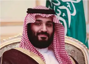  ?? BLOOMBERG PIC ?? Saudi Crown Prince Mohammed Salman has won plaudits for seeking to reduce Saudi Arabia’s reliance on oil and tackle chronic corruption.