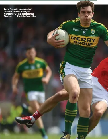 ?? David Moran in action against Jamie O’Sullivan during the Munster SFC Final at Fitzgerald Stadium Photo by Sportsfile ??