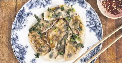  ?? CONTRIBUTE­D ?? A variation of dumplings in the style of Chinese Jiaozi and Japanese Gyoza filled with pork, greens and aromatics.