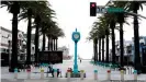  ??  ?? Empty streets: California was the first US state to impose a stay-at-home order