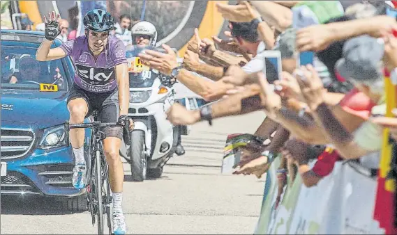  ?? FOTO: EFE ?? Mikel Landa se dio un baño de multitudes en la Vuelta a Burgos, donde exhibió el mismo potencial que había mostrado días atrás en el Tour de Francia