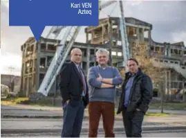  ?? FOTO BOUMEDIENE BELBACHIR ?? Vlnr: Koen Vermout en Kari Ven van Azteq, samen met business developer Peter Vandeurzen van ThorPark.