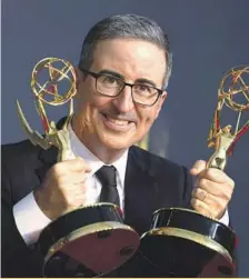  ?? Jay L. Clendenin Los Angeles Times ?? HIGHLIGHTS: Cedric the Entertaine­r, clockwise from top left; Michaela Coel, writing for a limited series, “I May Destroy You”; Kate Winslet lead actress limited series, “Mare of Easttown”; John Oliver, writing for variety series, “Last Week Tonight.”