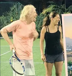  ?? INSTAGRAM ?? Richard Branson, jugando con la tenista croata Maja Muric