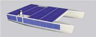  ?? IMAGE: SUPPLIED ?? The vessel . . . A digital model of Nova, a solar powered catamaran that Mr Konyukhov will sail solo.