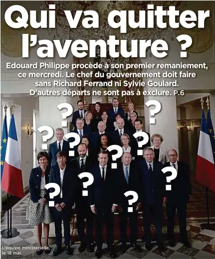  ??  ?? L’équipe ministérie­lle, le 18 mai.