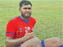  ?? Photo: Waisea Nasokia ?? Navua goal scorer, Mannav Permal.