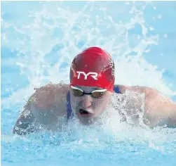  ??  ?? Charlotte Atkinson competes in the Women’s 100m butterfly final during the internatio­nal swimming trophy at Stadio del Nuoto in Rome, Italy. (Photo by Paolo Bruno/Getty Images)