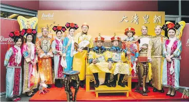  ?? TWITTER ?? Managers at the River Rock Casino in Richmond, B.C., dress up in Qing Dynasty- era costumes as part of recent Lunar New Year festivitie­s.