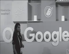  ?? NEW DELHI
-REUTERS ?? A woman walks past the logo of Google during an event in New Delhi, India.