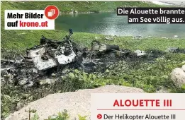  ??  ?? Die Alouette brannte am See völlig aus.