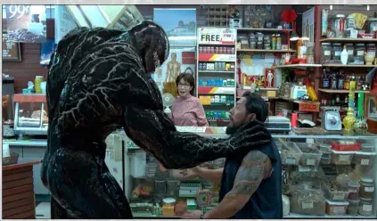  ?? SONY PICTURES VIA AP ?? This image released by Sony Pictures shows a scene from “Venom.”