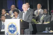  ?? JOHN AMIS / SPECIAL ?? Attorney General Jeff Sessions addresses the National Organizati­on of Black Law Enforcemen­t Executives at a conference in Atlanta.”We don’t need to tell police not to do their jobs,’ Sessions said.