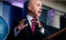  ?? Anna Moneymaker/New York Times ?? Secretary of Homeland Security Alejandro Mayorkas fired more than 30 members of the department’s independen­t advisory council Friday.