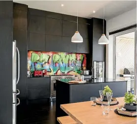  ??  ?? This graffiti glass splashback on The Block NZ: Villa Wars did not charm the buyers.