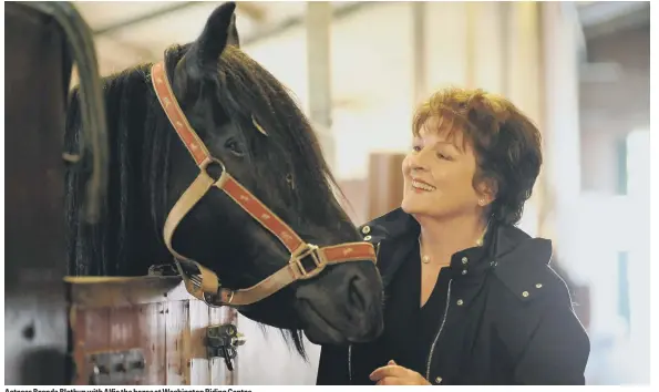  ??  ?? Actress Brenda Blethyn with Alfie the horse at Washington Riding Centre.