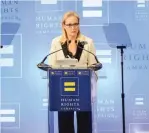  ?? — AP ?? Meryl Streep attends the Human Rights Campaign Greater New York Gala at Waldorf Astoria Hotel on Saturday in New York.