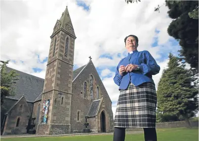  ?? Picture: Kris Miller. ?? The Rev Mairi Perkins outside Blackford Church.