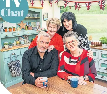  ??  ?? ● Paul, Sandi, Noel and Prue are back with another run of The Great British Bake Off