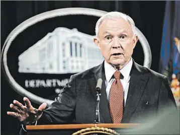  ?? CAROLYN KASTER/AP 2017 ?? Attorney General Jeff Sessions has set performanc­e goals for immigratio­n judges, including completing 700 cases a year.