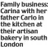  ??  ?? Family business: Carina with her father Carlo in the kitchen at their artisan bakery in south London