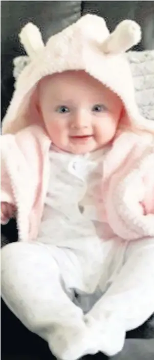 ??  ?? Six-month-old Millie Wyn Ginniver died in a road crash along with Anna Williams, inset top, on the A487, near Gellilydan, Gwynedd