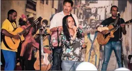  ??  ?? Ernestine Deane and musicians belt it out at the Cape Cultural Collective’s 10th anniversar­y launch.