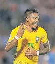  ?? FOTO: DPA ?? Paulinho freut sich über seinen dritten Treffer gegen Uruguay.