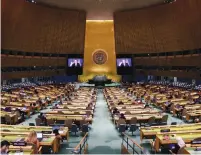  ?? (John Angelillo/Pool via Reuters) ?? THE UN General Assembly’s 76th session General Debate takes place on Friday.