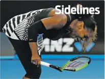  ??  ?? Serena Williams smashes her racket during her match against her sister Venus in the women’s singles final Jan. 28 at the Australian Open in Melbourne, Australia. Williams withdrew from the BNP Paribas Open that begins Wednesday because of a left knee...