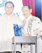 ??  ?? FCCP Award for Excellence in Music recipient Dr. Raul Sunico and Cultural Center of the Philippine­s president Nick Lizaso.