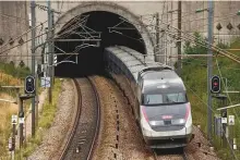 ?? Reuters ?? ■ A TGV inOui high-speed train operated by state-owned railway company SNCF atVillebon-Sur-Yvette, near Paris, France.