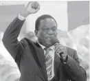  ??  ?? Former vice-president Emmerson Mnangagwa was to take over as the country’s leader within 48 hours.