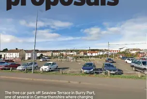  ?? GOOGLE MAPS ?? The free car park off Seaview Terrace in Burry Port, one of several in Carmarthen­shire where charging could be introduced.