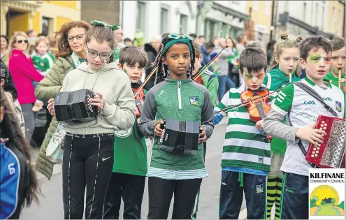  ?? (Pic: Andrew O’Gorman) ?? Members of Ballyhoura CCÉ performing at the recent St Patrick’s Day parade in Kilfinane.