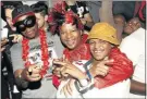  ??  ?? GOOD TIMES: DJ Oskido, DJ Mahoota and Mandla Spikiri at Mahoota ’ s birthday party in Sandton